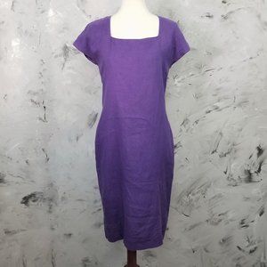 ST. GILLIAN 90's Royal Purple Linen Sheath Dress
